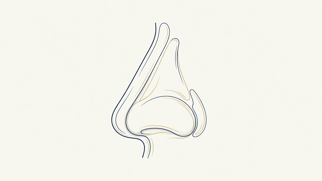 Illustration des cartilages du nez en vue de profil